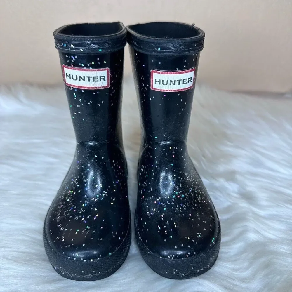 Hunter Kids First Giant Glitter Rain Boots Size UK 5 US 6B/7G